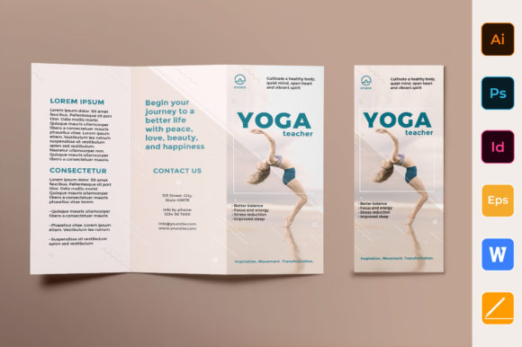 Download Yoga Instructor Brochure Template - Yoga Collection