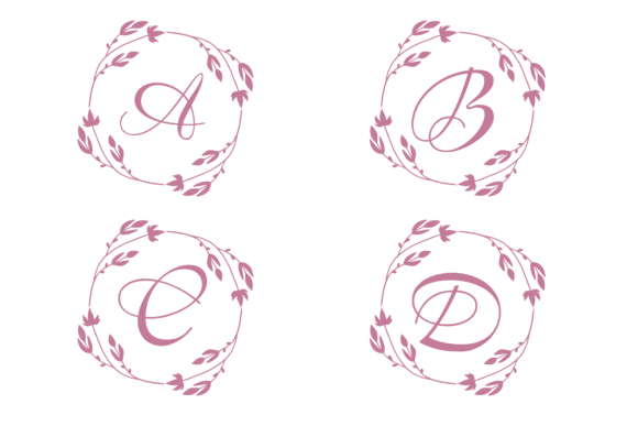Download Set Monogram Flower Ornament Graphic - Premium Resources