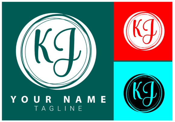 Download KJ Initial Letter Signature Logo Design - Nature Collection